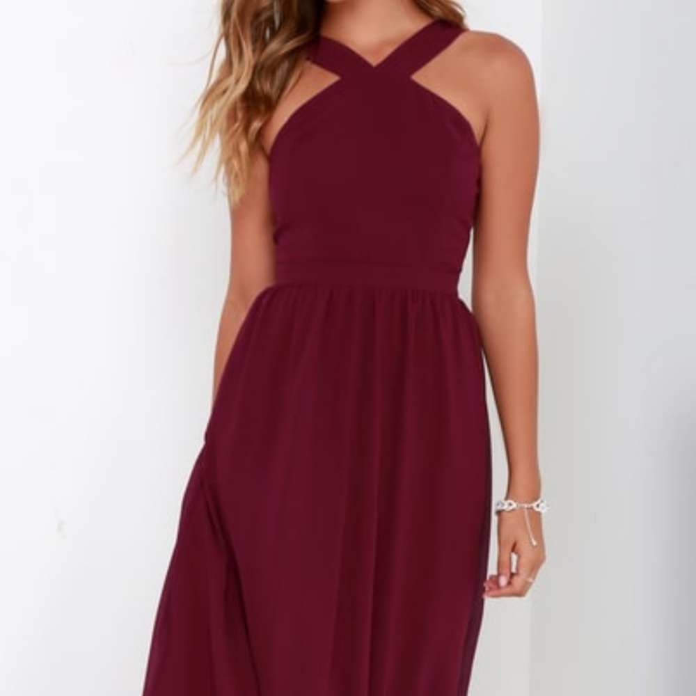 Lulus XL Burgundy Maxi Dress